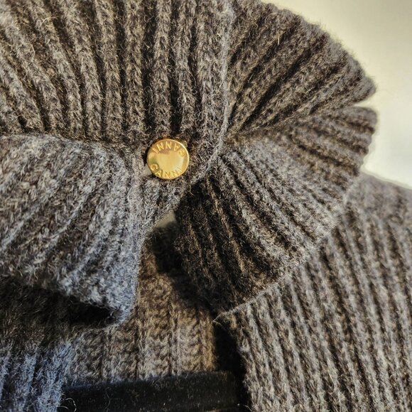 GANNI Charcoal Wool Ruffle Trim Open-Back Top - XS / EUC - Picture 6 of 12